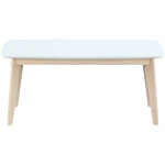 Banc scandinave blanc et bois clair l100 cm leena Banc scandinave blanc et bois clair l100 cm leena