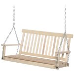 Banc suspendu 2 places balan�oire de jardin, dossier et assise � lattes en bois, charge jusqu'� 200 kg, ...