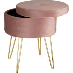 Tectake - tabouret avec espace de rangement rond rembourré Tectake - tabouret avec espace de rangement rond rembourré
