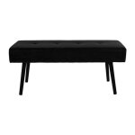 M&s - banc 100x35x44 cm en velours noir - leedy M&s - banc 100x35x44 cm en velours noir - leedy