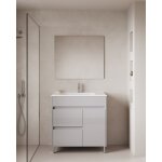 Band 80cm meuble et vasque avec deux tiroirs et une porte, galet brillant. Band 80cm meuble et vasque avec deux tiroirs et une porte, galet brillant.