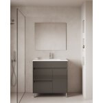 Band 90cm meuble et vasque avec deux tiroirs et une porte, anthracite. Band 90cm meuble et vasque avec deux tiroirs et une porte, anthracite.
