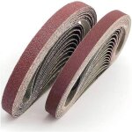 Bande abrasive 13x457 mm. 5 sortes de gravier mixte (6?40 / 80 / 120 / 180 / 320). ensemble de bandes ...
