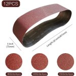 Bande abrasive 75 x 457 mm bande de ponceuse - ensemble de bandes abrasives mixte (4 x grains 80 / 120 ... Bande abrasive 75 x 457 mm bande de ponceuse - ensemble de bandes abrasives mixte (4 x grains 80 / 120 ...