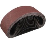 Bande abrasive 75 x 533 mm, lot de 10 bandes abrasives grain 80