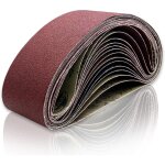 Bande abrasive, 915100, 5 grains : 80 / 120 / 150 / 240 / 400, convient aux ponceuses � bande stationnaires, ...