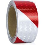 Bande reflechissante autocollante rouge et blanc ruban reflechissant adhesif5mx5cm haute intensit� bande ...
