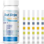 Bandelettes de test pour piscine et thermes, 6 en 1 test de qualit d'eau sur chlore / chlore libre / ...