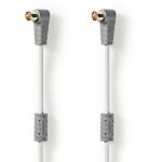 Bandridge - cable satellite connecteur f male coude - connecteur f male coude 200 m blanc