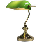 Banker - led dimmable lampe de notaire variateur inclus - 1 lumi�re - l 26. 5 cm - vert - art deco, classique ...