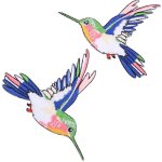 Bannire 2 pices autocollant brod appliques autocollants patchs en tissu colibri appliques dcor rayonne ...