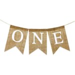 Banni�re en toile de jute pour premier anniversaire de chaise haute, d�coration rustique pour gar�on ...