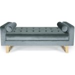 Banquette capitonne shell velours argent