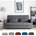 Banquette clic - clac 185 x 90 deux places en tissu avec coffre zalto - gris fonc