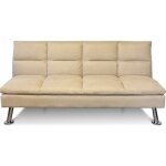 Designetsamaison - banquette clic clac 3 places taupe - vanan