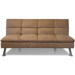 Designetsamaison - banquette clic clac 3 places marron - vanan