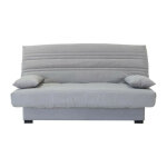 Banquette clic clac 3 places - tissu gris clair - l199 x p96 x h103 cm - chloe