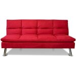 Designetsamaison - banquette clic clac 3 places rouge - vanan