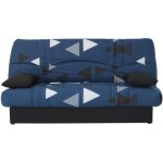 Banquette clic clac 3 places - tissu bikini bleu - style contemporain - l 190 x p 92 cm - dream