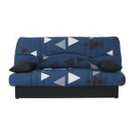 Banquette clic clac 3 places - tissu bikini bleu - style contemporain - l 190 x p 92 cm - dream