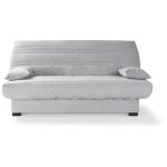 Banquette clic clac 3 places - tissu gris clair - l199 x p96 x h103 cm - chloe