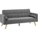 Deco in paris - banquette clic clac gris en tissu tania