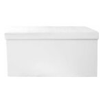 Banquette coffre pliable design alana 76cm blanc Banquette coffre pliable design alana 76cm blanc