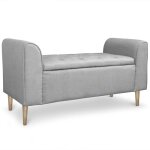 Banquette coffre en tissu 'pooh' 114cm gris clair