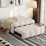 Banquette convertible 1 place 2 - en - 1 avec repose - pieds, assise rembourr�e douce et gain de place, ...