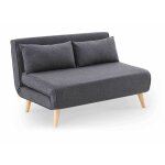 Deco in paris - banquette convertible 2 places en tissu gris tonka Deco in paris - banquette convertible 2 places en tissu gris tonka