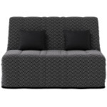 Banquette convertible nea bz , couchage 140x190, avec 2 coussins offerts, g�ometrik noir