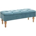 Banquette elia en velours bleu trapunt 102x38cm ? atmosphera crateur d'intrieur