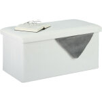 Relaxdays - banquette, espace de rangement, effet lin, rembourr�, entr�e, chambre � coucher, coffre hlp ...