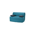 Banquette - lit accordéon 140 cm matelas bultex 15 cm tissu bleu Banquette - lit accordéon 140 cm matelas bultex 15 cm tissu bleu