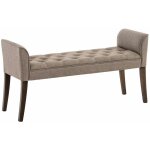 Clp - banquette style chersterfield cleopatra en tissu taupe antique fonc�