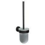 Wc - garniture de brosse eldrid nero, laiton, noir, verre satine fixation incluse Wc - garniture de brosse eldrid nero, laiton, noir, verre satine fixation incluse