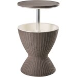 Bar r�frig�rant de jardin glaci�re encastrable table ronde ? 49 cm marron aisa