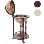 Bar de salon hwc - d83, minibar, tagre de vin, globe terrestre  33cm, roulant, bois d'eucalyptus - ...