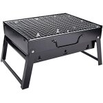 Barbecue � charbon de bois pliable et portable en acier inoxydable, pour barbecue de bureau, fumoir d'ext�ri, ...