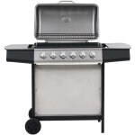 Barbecue au gaz avec 6 zones de cuisson inox argent vidaxl