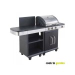 Cook'in garden - barbecue au gaz fidgi 3 avec desserte