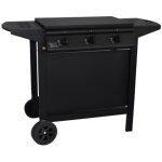 Barbecue a gaz + plancha - grill garden - noir - 3 br�leurs - avec capot de protection - allumage piezo ...