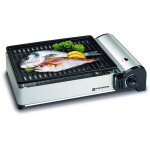 Barbecue gaz portable 1900w, plancha gaz anti?adh�sive avec sac, id�al camping, terrasse, balcon kemper ...