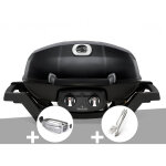 Barbecue  gaz travel q pro 285 noir + rtissoire + ensemble 2 ustensiles - napoleon