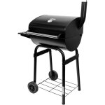 Barbecue de jardin mega - m au charbon de bois avec foyer, 1 table d'appoint, grille chrom�e 34, 5 x ...