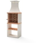Movelar - barbecue prfabriqu  bois et charbon en bton rfractaire modle nola plus (beige, orange ...