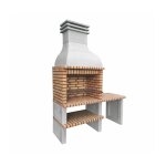 Movelar - barbecue pr�fabriqu� � bois et charbon en b�ton r�fractaire mod�le paellero ondara 85 (gris, ...