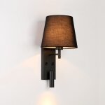 Barcelona led - applique murale 'noah' avec liseuse led - 3, 4w - noir