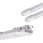 Kit bo�tier �tanche double 120cm + 2 tubes led t8 18w - 6000k