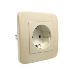 Prise schuko 2 pôles + terre 16a - ivoire Prise schuko 2 pôles + terre 16a - ivoire